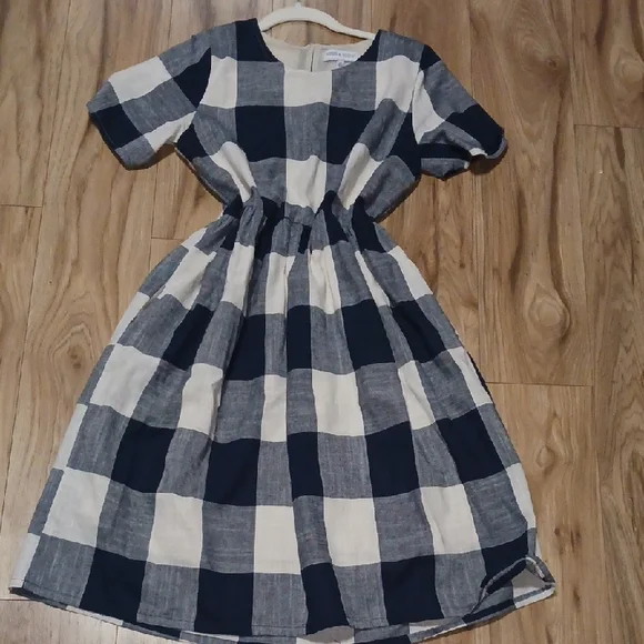 Womens Checkered Dress - Blue and White - Picture 1 of 8